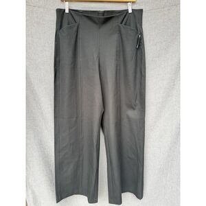 NWT Old Navy Black Pants HIGH RISE PIXIE WIDE LEG XL Tall XLT Pockets pull on